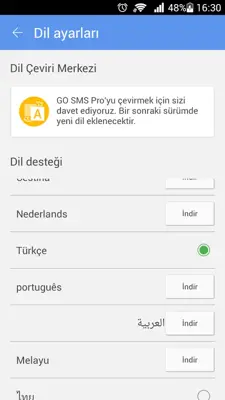 GO SMS Language Turkish android App screenshot 0